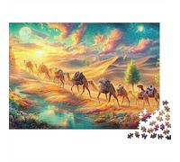 Caravana viaja por Dunas vívidas Puzzle De 1000 Piezas Desert-Style Camel Ocio Familiar, Adultos Y Niños 38x26cm/1000pcs