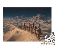 Caravana Viajando a través de interminables Dunas de Arena-Estilo cómico Rompecabezas Rompecabezas Juego De Habilidad para Toda La Familia 1000pcs (75x50cm)
