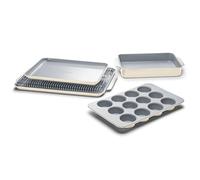 Caraway Juego de utensilios de cerámica antiadherentes para hornear (5 piezas) - Hojas para hornear, sartenes y almacenamiento surtidos - Cuerpo de acero aluminizado - no tóxico, libre de PTFE y PFOA