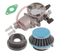 Carb Carburetors Para 43cc, 47cc, 49cc Refrigerado Por Aire Para Mini ATV, Quad, Moto Para Cross Bolsillo, Carburador 2 Tiempos Cápsula, Filtro Aire, Colector Admisión(Plata)