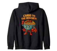Carbohidratos al Rescate Divertido Pasta Food Humor Sudadera con Capucha