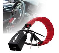 CarBole Antirrobo Coche Volante,Bloqueo de Volante Coche con 2 llaves,Cerradura Del Volante Antirrobo,Se Puede Bloquear el Volante y la Hebilla del Cinturón de Seguridad al Mismo Tiempo (Rojo)