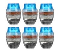 Carbón Activado Filtro de Grifo Purificador Compacto, 6 Piezas | Plástico, Zeolita, Telas No Tejidas y Sulfito de Calcio, Filtración de Agua, Uso Portátil y Amplio Color Aleatorio