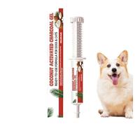 Carbón activado para perros, gel de carbón activado, pasta de gato para ups-et estómago, Pet Coc-onut Shell Activateds Carbon Gel Adsorbente, para entrenamiento de estómago de mascotas, 15 ml
