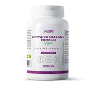 Carbón Activo Coco 2000 MG de HSN | 120 Cápsulas Vegetales 2 Gramos Carbón Activado Alimentario con Carbonato de Calcio por Dosis Diaria (ALTA Potencia) | No-GMO, Vegano, Sin Gluten