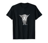 Carbón con Estampado Animal de Vaca de Las Tierras Altas No 26 Camiseta
