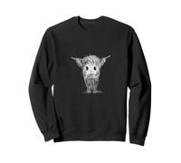 Carbón con Estampado Animal de Vaca de Las Tierras Altas No 26 Sudadera