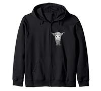 Carbón con Estampado Animal de Vaca de Las Tierras Altas No 26 Sudadera con Capucha