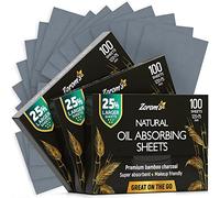 Carbón de bambú natural para la cara, 300 hojas, 25% más grande, 300 hojas absorbentes para aceite facial, fácil distribución de papel secante