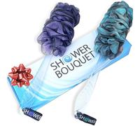 Carbón de loofah, color carbón, 2 unidades por ramo de ducha: cepillos de baño de mango largo con malla suave extra grande para hombres y mujeres, exfolian con limpieza completa en accesorios de baño