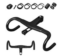 Carbon Fiber Handlebar, Mountain Bike Stem, Integrated Shockproof Design, Lightweight Alloy Parts, Cycling for Teens and Adults, 16.54x11.02 Inches, Black Color, 1 Set
