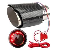 Carbon Fiber Illuminated Exhaust Tip - High Stability High Temperature LED Muffler | Flame Effect Vehicle Accessory | Stainless Steel Modification For Cars & Trucks