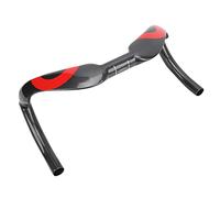 Carbon Fiber Road Cycling Handlebar | Ultralight 385mm / 31.8mm Stem | Ergonomic Design for Reduced Wind Drag/Comfortable Climbing | Shockproof & High - Pressure Tolerant (Red)
