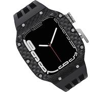 Carbon Fiber Watch Case Fluorine Rubber Strap，For 44mm 45mm 49mm，Titanium Metal Frame Bumper Sport Waterproof Bands 316L Stainless Steel Clasp，For Iwatch 8/7/6/5/4/SE