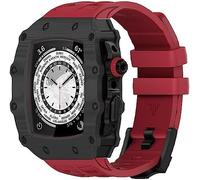 Carbon Fiber Watch Case Silicone Exercise Band Full Protection Mod Kit，For 8/7/6/5/4/SE 45mm 44mm，Rm Shockproof Bumper Cover Sport Watch Straps And Stainless Steel Buckle