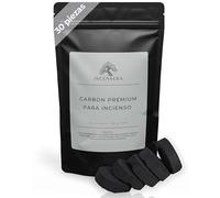 Carbón incienso 33mm - 30 discos de combustión rápida - Quema hasta 60 minutos - Carbón incienso natural - Ideal para quemadores de resina e incensarios