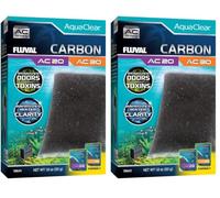 Carbón para Filtro Mochila para Acuario Fluval AquaClear AC20/AC30, 1 pc (Paquete de 2)