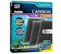 Fluval Carbón para Filtro Mochila para Acuario AquaClear AC20/AC30, 3 pc