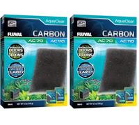 Carbón para Filtro Mochila para Acuario Fluval AquaClear AC70/AC110, 1 pc (Paquete de 2)