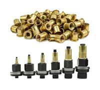 Carbon Steel Rivet Nut Tool Set,Manual & Drill Powered Operation with Nuts (6-piece set,30 nuts of each size)