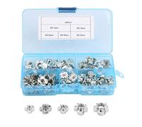 Carbon Steel T Nuts 80pcs Kit | 4 - Prong Design for Secure Woodworking/Furniture Assembly | M3 M4 M5 M6 M8 Sizes | Zinc Plated Oxidation Protected