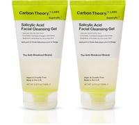 Carbon Theory Gel Limpiador Facial con Ácido Salicílico de para Piel Seca y con Imperfecciones. Exfolia e Hidrata Suavemente para Reducir los Brotes y Unificar el Tono. 150 ml (Paquete de 2)