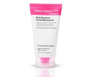 Carbon Theory Hidratante Facial Anti-Breakout con Vitamina E y Extracto de Arándano para Piel Grasa de, Fórmula Matificante, Ligera y Sin Residuos Grasos, Hidrata y Protege la Piel (100 ml)
