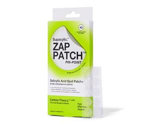 Carbon Theory Parches Supacylic Zap - 40 parches para espinillas - Parches para el acné - Eliminador de puntos blancos y parches de imperfecciones - Tratamiento vegano para el acné