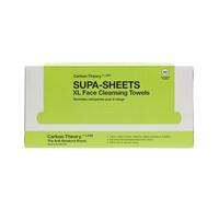 Carbon Theory Supa-Sheets XL - Toallas de limpieza facial - 50 toallas faciales biodegradables de un solo uso - 100% algodón ultrasuave - Toallitas de limpieza desmaquillantes
