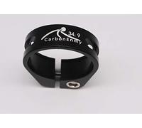 CarbonEnmy Abrazadera de sillín de aluminio para bicicleta, tornillo, 34,9 mm, Negro