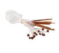 Carbonized Bamboo Crochet Hooks Set | 12 Sizes Tunisian Afghan Knitting Needles | Carpet/Rug/Weave Projects | Sturdy Plastic Cable Connection