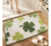 Carbono Alfombra de Baño Antideslizante Hojas Verdes Alfombrilla Baño Microfibra Esponjosa Suave, Alfombra Secado Rapido Lavable A Máquina, Súper Absorbente, Apto para Ducha O Bañera 50x80cm