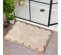 Carbono Alfombra de Baño Antideslizante Ondulación Marrón Alfombrilla Baño Microfibra Esponjosa Suave, Alfombra Secado Rapido Lavable A Máquina, Súper Absorbente, Apto para Ducha O Bañera 40x60cm