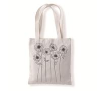 Carbono Tote Bag Flores Negras Bolsa Tote Bag, Bolsas de Multiusos con asas largas, Fuerte Lavable reutilizable, para Ropa, Colegio, Alimentos 35x40cm