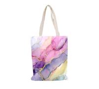Carbono Tote Bag Patrón Mármol Púrpura Tote Bag Canvas, Bolsas de Tela, Reutilizable Bolsa de Lona Impresa de Vintage, Para el Viajes,Compras, Manualidades 35x40cm