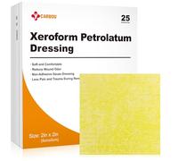 Carbou Medical Xeroform - Apósito de petrolato de 2 x 2 pulgadas, paquete de 25 almohadillas de gasa no adherentes, parche de gasa de malla fina suave para el cuidado de heridas, quemaduras,