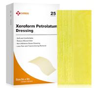 Carbou Medical Xeroform - Apósito de petrolato de 5 x 9 pulgadas, paquete de 25 almohadillas de gasa no adherentes, parche de gasa de malla fina suave para el cuidado de heridas, quemaduras,