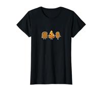 Carbs Are Friends Linda ilustración Tostada Pizza y una Patata Camiseta gráfica económica, Mujer, Negro, S