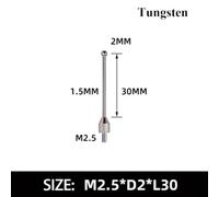 Carbuncle - Sonda micrómetro de cabeza de acero de 2 mm, tamaño M2, 5 roscas para un rendimiento fiable del indicador de prueba de dial (tungsteno, 30 mm)