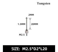 Carbuncle - Sonda micrómetro de cabeza de acero de 2 mm, tamaño M2, 5 roscas para un rendimiento fiable del indicador de prueba de dial (tungsteno, 20 mm)