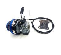 Carburador Carb Para ATV De 2 Tiempos 47cc Y 49cc Conjunto Colector Filtro Aire Carburador 19 Mm Para Bicicleta Bolsillo Con Manguera Línea Combustible Cubierta(Red-PPR)