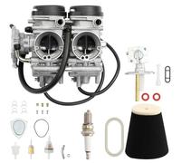 Carburador compatible con Yamaha Raptor 660 660R YFM660 YFM660R ATV Carb 2001-2005 con filtro de aire de espuma y válvula de combustible Petcock Raptor Reemplaza #5LP-14900-00-00 5LP-14900-20-00 5LP