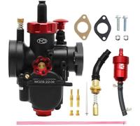 Carburador de carreras PE17 mm con kit filtro y estrangulador, compatible motores motocicleta 80 cc, 90 100 brida, for motos cross MINI(BLACK PE22mm)