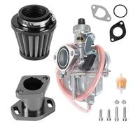 carburador de motocicleta Kit de colector de admisión VM22 de 26 mm y filtro de aire de 38 mm para Predator de 212 cc y 196 cc, compatible con Honda GX160 y GX200.(Black)