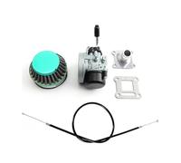 Carburador moto Para 2 Tiempos 49cc 50cc 60cc 66cc 80cc Para Mini Pocket Bike Group ATV 19mm Carburador 58mm Conjunto Cable Filtro Aire Carburadores para motos(Green)