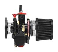Carburador para carburador para PWK con filtro de aire para adaptador colector admisión Tazón flotante visible Tubo codo guía Carburador de moto(21mm Black Kit 2)