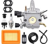 Carburador para STIHL FS120 FS200 FS250 FS300 FS350 Desbrozadora, JRISBO Repuestos FS 250 Piezas Accesorio Kit Recambios Carburetor con Juntas, Filtro de Aire, Bujía, Manguera