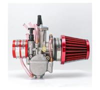 Carburadores para Keihin CB PWK 21 24 26 28 30 32 Y 34 Mm 2/4T Carburador De Motocicleta con Filtro De Aire Pit Bike Ciclomotor Motor Carburador(34mm Red)