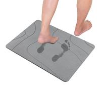 CARBURATEUR Alfombra de baño antideslizante de Kieselgur, alfombrilla de ducha, alfombrilla de piedra, alfombrilla de baño de piedra natural que se seca rápidamente, 60 x 39 cm (Gris oscuro-C)