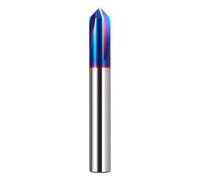 Carburo de tungsteno tres ranuras HRC65 60/90/120 | Fresa biseladora cabezal de grabado CNC(120,BL-HRC65,10.0x10Dx75L)